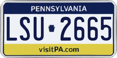 PA license plate LSU2665