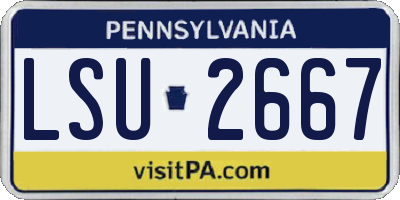 PA license plate LSU2667