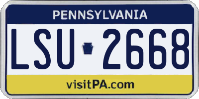PA license plate LSU2668