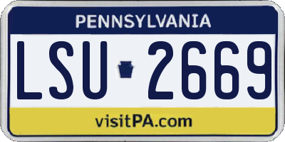 PA license plate LSU2669