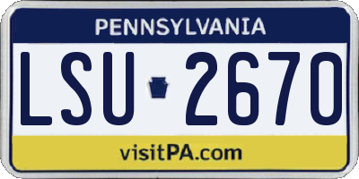 PA license plate LSU2670