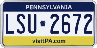 PA license plate LSU2672