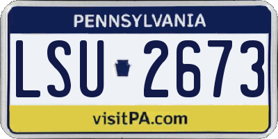 PA license plate LSU2673