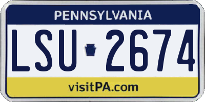 PA license plate LSU2674