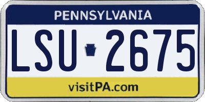 PA license plate LSU2675