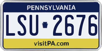 PA license plate LSU2676