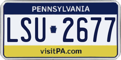 PA license plate LSU2677