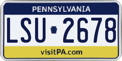 PA license plate LSU2678