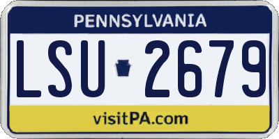 PA license plate LSU2679