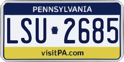 PA license plate LSU2685