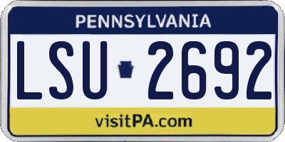 PA license plate LSU2692