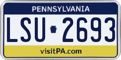 PA license plate LSU2693