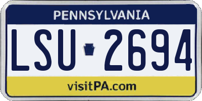 PA license plate LSU2694