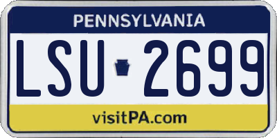 PA license plate LSU2699