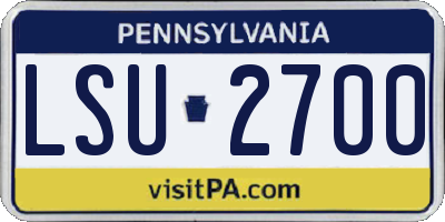 PA license plate LSU2700