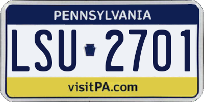 PA license plate LSU2701