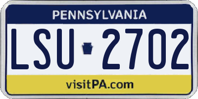 PA license plate LSU2702
