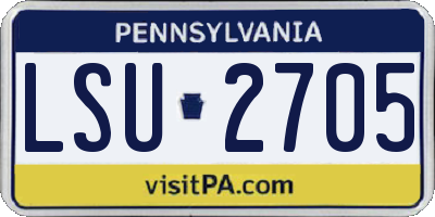 PA license plate LSU2705