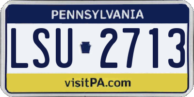 PA license plate LSU2713