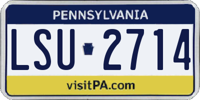 PA license plate LSU2714