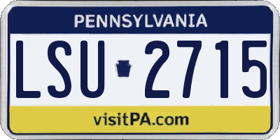 PA license plate LSU2715