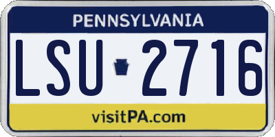 PA license plate LSU2716