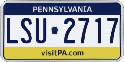 PA license plate LSU2717