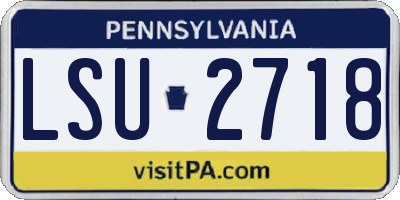 PA license plate LSU2718