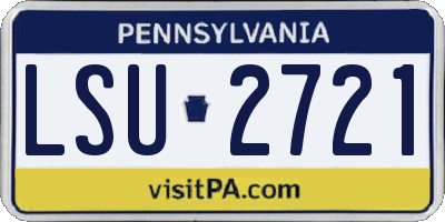 PA license plate LSU2721