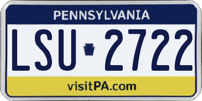 PA license plate LSU2722