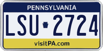 PA license plate LSU2724