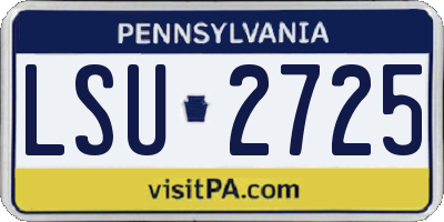 PA license plate LSU2725