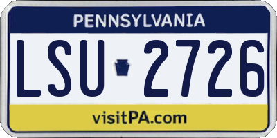 PA license plate LSU2726