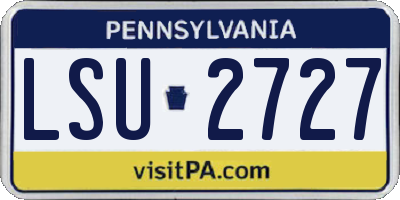PA license plate LSU2727
