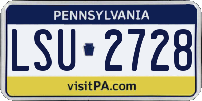 PA license plate LSU2728