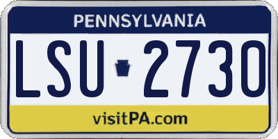PA license plate LSU2730
