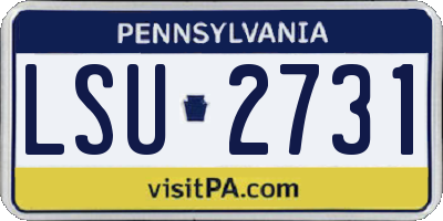 PA license plate LSU2731