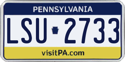 PA license plate LSU2733