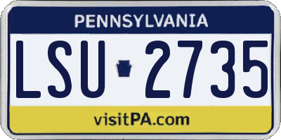 PA license plate LSU2735