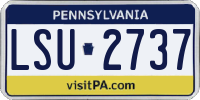 PA license plate LSU2737