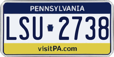 PA license plate LSU2738