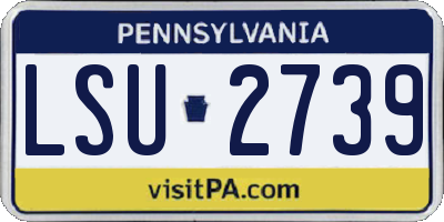 PA license plate LSU2739