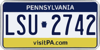 PA license plate LSU2742