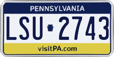 PA license plate LSU2743