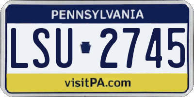 PA license plate LSU2745