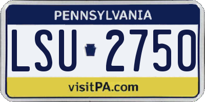 PA license plate LSU2750