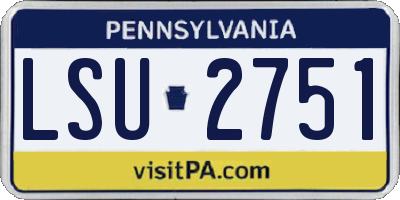 PA license plate LSU2751