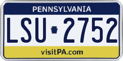 PA license plate LSU2752