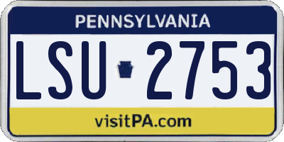 PA license plate LSU2753