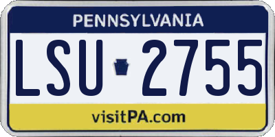 PA license plate LSU2755